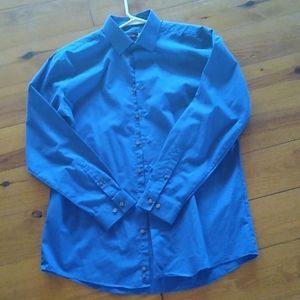 Mens BLUE slim fit dress shirt